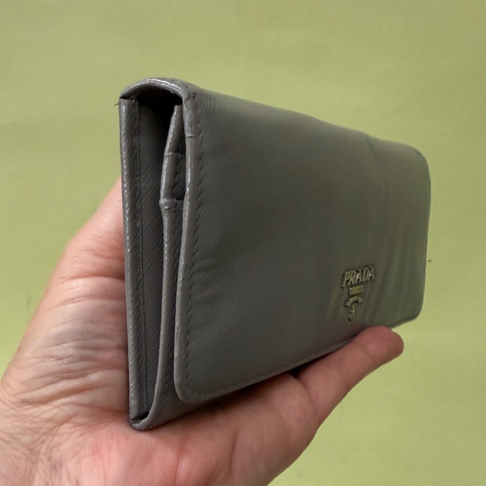 Vintage Prada Gray Leather Wallet - Picture 3 of 13